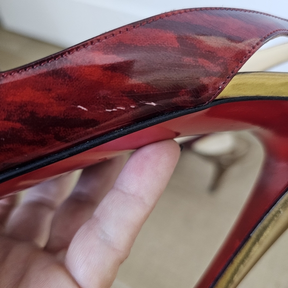 Louboutin Prive Patent leather (bronze & red) - Picture 8 of 13